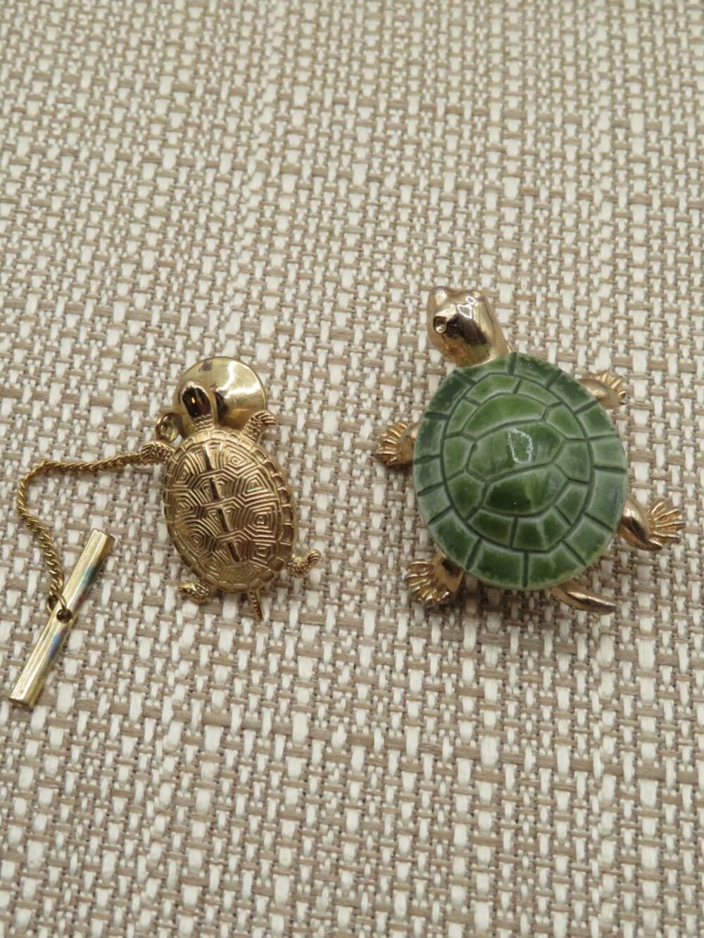 Vintage Turtle Pin & Tie Tack Lot of 2